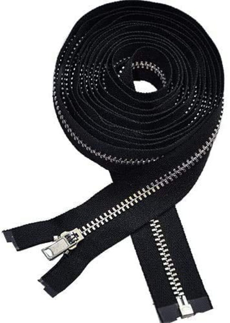 #3 YKK Lightweight Black Separating Coat Lining Zipper - Choose Your Length - Made in The United States (1 Zipper Per Pack) (80" Inches)